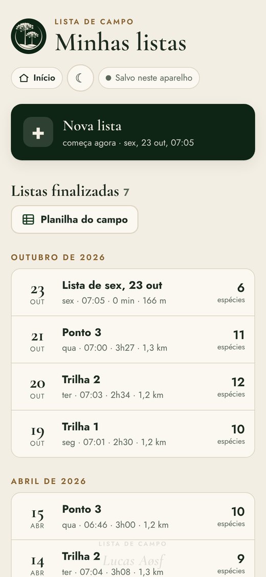 Minhas listas no modo claro